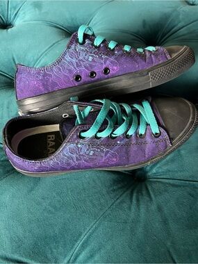 RAAD shop Purple UNICORN Low-Top Canvas Sneakers with Teal Laces